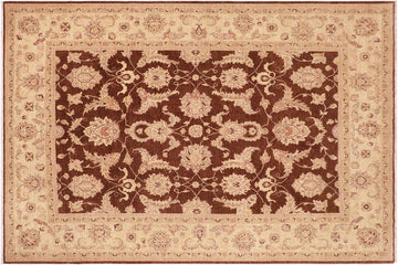 handmade Traditional Kafkaz Chobi Ziegler Brown Beige Hand Knotted RECTANGLE 100% WOOL area rug 8 x 10